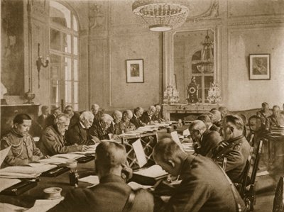 Nearing the end: Sessions of Inter-Allied Conference at Versailles to settle the terms of armistice, 1914-19 by English Photographer